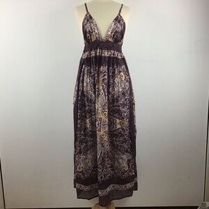 Y2k babydoll Crisscross spaghetti strap halter top lined cotton maxi dress. Sz L